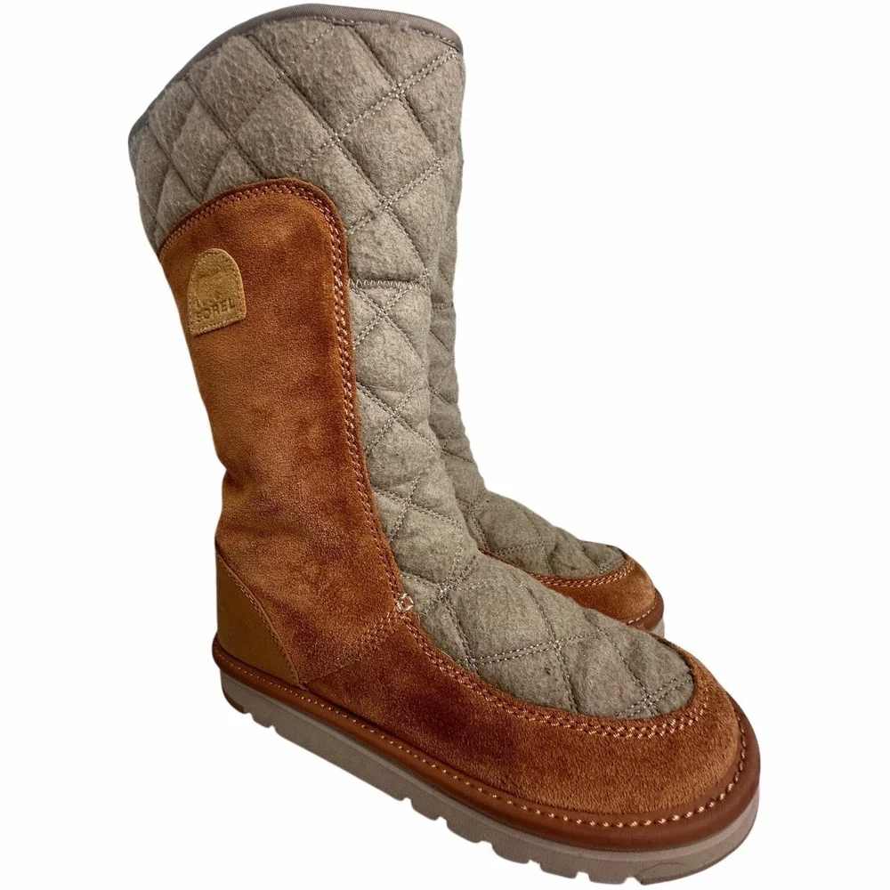 Sorel Campus Tall‎ Quilted Suede Winter Snow Boots Women’s 7.5 Insulated